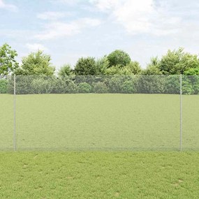 vidaXL Φράχτης με Στήλες. Ασημί 1.4 x 25 m Ατσάλι