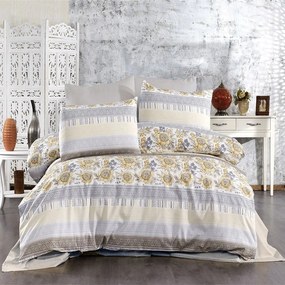 Σεντόνια Ηλιαχτίδα 370 (Σετ 4τμχ) Grey-Beige DimCol Queen Size 220x240cm Cotton-Polyester