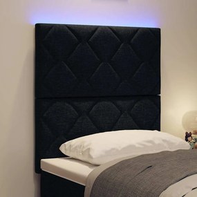vidaXL LED κεφαλάρι Μαύρο ύφασμα