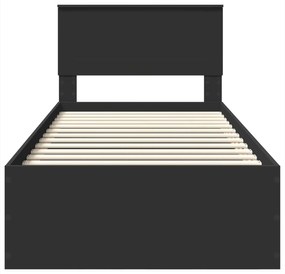 vidaXL Σκελετός Κρεβατιού Μαύρο 75 x 190 cm Επεξεργασμένο ξύλο