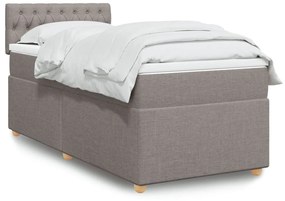 Κρεβάτι Boxspring με Στρώμα Taupe 90x200 εκ. Υφασμάτινο