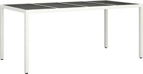 vidaXL Τραπέζι Κήπου Λευκό 190 x 90 x 75 cm συνθετικό ρατάν