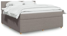 Κρεβάτι Boxspring με Στρώμα Taupe 180x200 εκ. Υφασμάτινο - Μπεζ-Γκρι