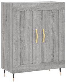 vidaXL Ντουλάπι Γκρι Sonoma 69,5 x 34 x 180 εκ. Επεξεργασμένο Ξύλο