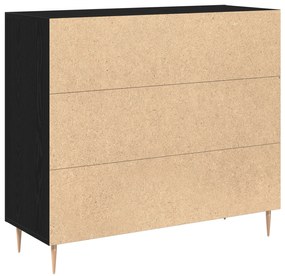 vidaXL Μαύρος Μπουφές Δρυς  90x34x80 εκ. Φτιαγμένος από ξύλο