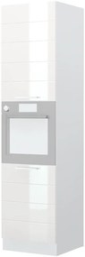 Επιδαπέδιο ντουλάπι φούρνου ψηλό Hudson K23-60-2KR-Λευκό - Λευκό γυαλιστερό - 60.00Χ60.00Χ235.00cm