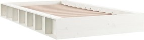 vidaXL Πλαίσιο Κρεβατιού Λευκό 75x190 εκ. Μασίφ Ξύλο Small Single