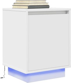 vidaXL Κομοδίνα με φώτα LED 2 τεμάχια Λευκό 38x34x50 cm