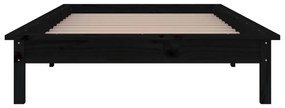 vidaXL Πλαίσιο Κρεβατιού με LED Μαύρο 100 x 200 εκ. από Μασίφ Ξύλο