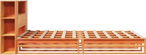 vidaXL Κρεβάτι Βιβλιοθήκη Χωρίς Στρώμα Καφέ 140x190 εκ Μασίφ Πεύκο