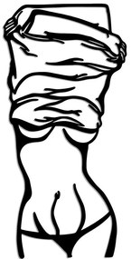Διακοσμητικό Τοίχου Undressing Woman 899SKL2659 33x70cm Black Wallity Μέταλλο