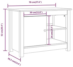 ΈΠΙΠΛΟ ΤΗΛΕΟΡΑΣΗΣ ΛΕΥΚΟ 70X36,5X52 ΕΚ. ΑΠΟ ΜΑΣΙΦ ΞΥΛΟ ΠΕΥΚΟΥ 814580