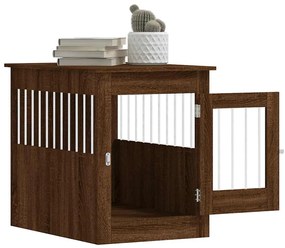 vidaXL Κλουβί Σκύλου Καφέ Δρυς 55x80x68 εκ. από Επεξεργ. Ξύλο