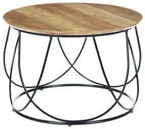 Τραπέζι Σαλονιού Boko Φ60x40cm Black/Walnut ΕΜ9610 Melamine, Metal