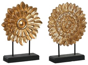 Διακοσμητική Φιγούρα DKD Home Decor 25 x 8 x 34 cm Μαύρο Χρυσό Σύγχρονη Κύκλους (x2)