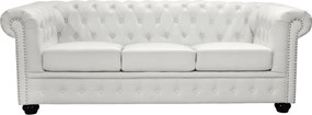 ΚΑΝΑΠΕΣ 3ΘΕΣΙΟΣ T.CHESTERFIELD HM3009.02 ΤΕΧΝΟΔΕΡΜΑ ΛΕΥΚΟ ΜΑΤ 208x90x73 εκ.