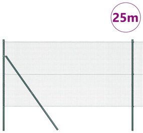 vidaXL Φράχτης με Στήλες. Πράσινο 1.2 x 25 m Ατσάλι
