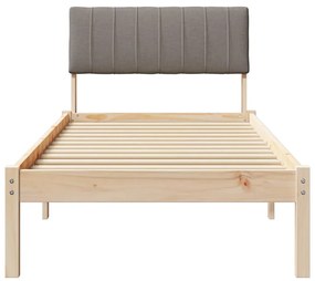vidaXL Σκελετός Κρεβατιού Καφέ και ταμπά 75 x 190 cm Μασίφ ξύλο πεύκου