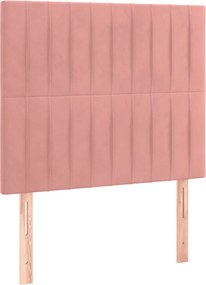 vidaXL Κρεβάτι Boxspring με Στρώμα Ροζ 120x200 εκ. Βελούδινο