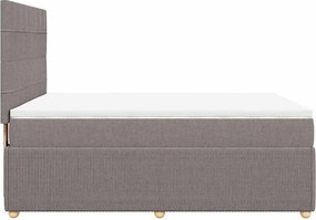 vidaXL Κρεβάτι Boxspring με Στρώμα Taupe 160x200 εκ. Υφασμάτινο