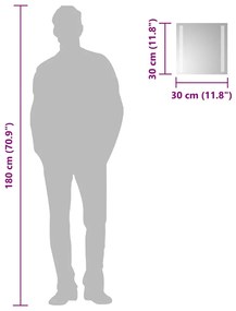 vidaXL Καθρέφτης Μπάνιου με LED 30x30 εκ.