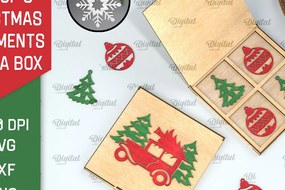 Intra απο ξύλο plywood 3mm-4mm πάχος Χριστουγεννιάτικα στολίδια με κουτί Δίασταση 3x3 cm INTRAFABR-104757918