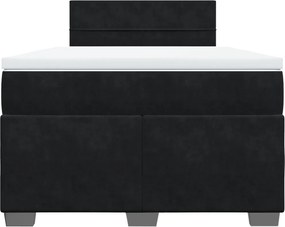 vidaXL Κρεβάτι Boxspring με Στρώμα Μαύρο 120x190 εκ. Βελούδινο