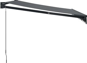 vidaXL Τέντα Πτυσσόμενη Ανθρακί 3 x 2,5 μ. Ύφασμα και Αλουμίνιο