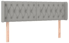 vidaXL Κεφαλάρι Κρεβατιού LED Ανοιχτό Γκρι 163x16x78/88 εκ. Υφασμάτινο