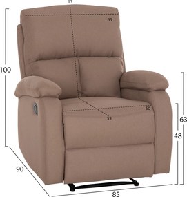 ΠΟΛΥΘΡΟΝΑ RELAX DIONI HM3296.03 ΜΠΕΖ ΥΦΑΣΜΑ 85x90x100Υεκ.