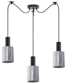 Φωτιστικό Οροφής  SE21-BL-4-BL3-GL1 ADEPT TUBE Black Pendant Smoked Glass+ - 77-8485 - 51W - 100W - 77-8485