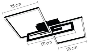 Πλαφονιέρα οροφής LED 45W 3000Κ σε μαύρη απόχρωση D:70cm (6053-BL) - Αλουμίνιο - 6053-BL