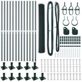 vidaXL Hexagon Fence Πράσινο 0.8x25 μ. Χάλυβας