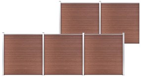 vidaXL Πάνελ Περίφραξης Καφέ 872 x 186 εκ. από WPC