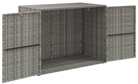vidaXL Ντουλάπι Αποθήκευσης Κήπου Γκρι 100x55,5x80 εκ. Συνθετικό Ρατάν