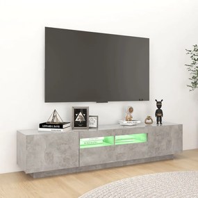 vidaXL Έπιπλο Τηλεόρασης με LED Γκρι Σκυροδέματος 180 x 35 x 40 εκ.
