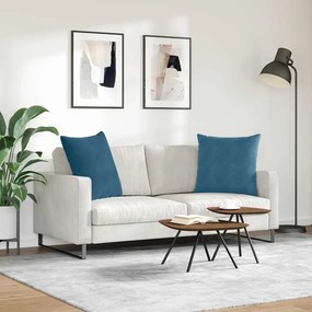 vidaXL Μαξιλάρι Καναπέ 2 τμχ. Βελούδο Μπλε 60 x 60 cm