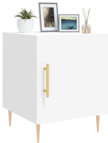 vidaXL Κομοδίνο Λευκό 40 x 40 x 50 εκ. από Επεξεργασμένο Ξύλο