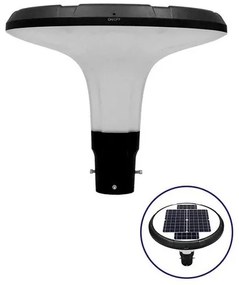 Ηλιακό Αδιάβροχο Φωτιστικό Κολώνας LED 25W με ανιχνευτή κίνησης 12116 Globostar-12116-Μαύρο-Λευκό 12116