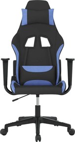vidaXL Καρέκλα Μασάζ Gaming Μαύρη και Μπλε Υφασμάτινη