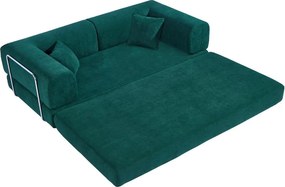 Compressed Nextdeco τριθέσιος καναπές-κρεβάτι πράσινος 200x100x75εκ.