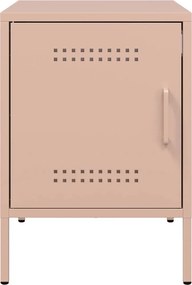vidaXL Κομοδίνο Ροζ 36x39x50,5 εκ. από Χάλυβα