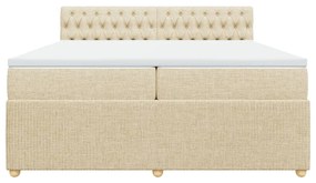 ΚΡΕΒΑΤΙ BOXSPRING ΜΕ ΣΤΡΩΜΑ ΚΡΕΜ 200X200 ΕΚ. ΥΦΑΣΜΑΤΙΝΟ 3287575