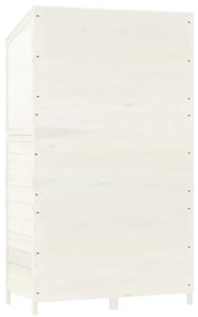 Αποθήκη Κήπου Λευκή 102 x 52 x 174,5 εκ. από Μασίφ Ξύλο Ελάτης - Λευκό