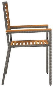 vidaXL Καρέκλες κήπου που σωριάζονται 4 pcs Καφέ, Γκρί