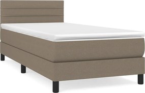 vidaXL Κρεβάτι Boxspring με Στρώμα Taupe 80x200 εκ. Υφασμάτινο