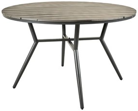 Τραπέζι Appa  αλουμίνιο και plywood σε ανθρακί απόχρωση Φ120x74εκ