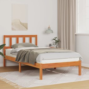 vidaXL Σκελετός Κρεβατιού Καφέ κεριού 75 x 190 cm Μασίφ ξύλο πεύκου