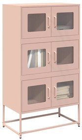 vidaXL Highboard Ροζ 68x39x123 cm Ατσάλι