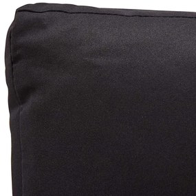 vidaXL Καναπές Κήπου Διθέσιος Μαύρος 124 εκ. Συνθ. Ρατάν με Μαξιλάρια